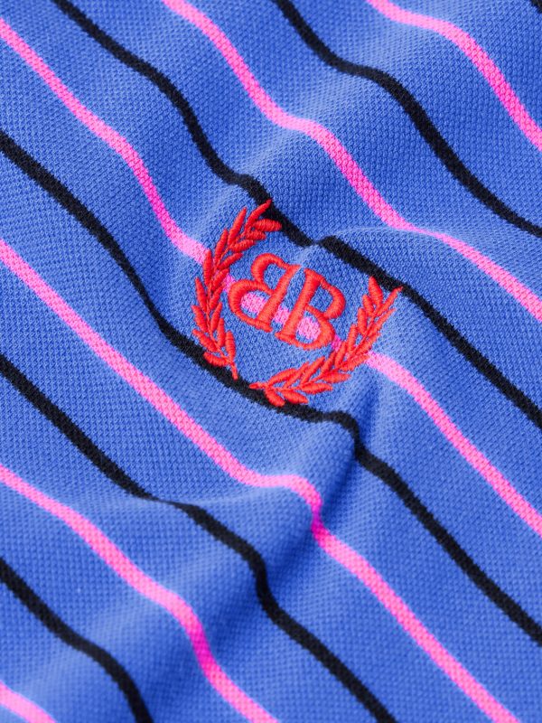 Oversized Striped Cotton-Piqué Polo Shirt - CU