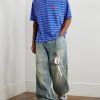 Oversized Striped Cotton-Piqué Polo Shirt - OU