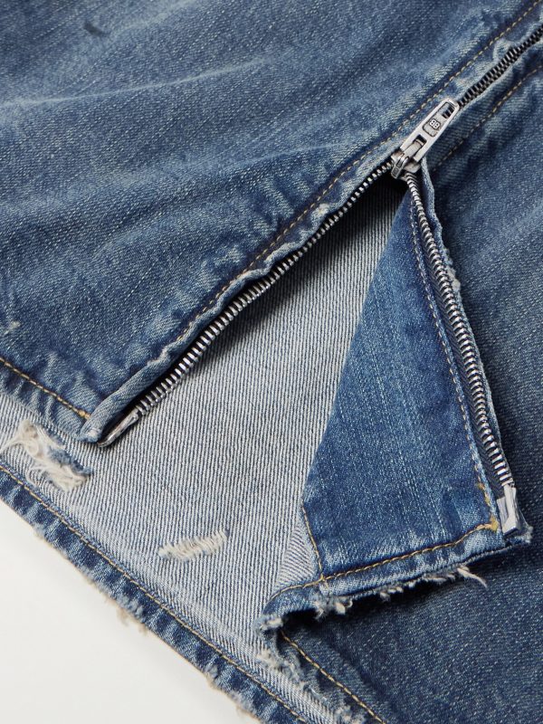 Oversized Distressed Denim Jacket - E1