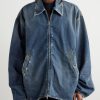 Oversized Distressed Denim Jacket - FR