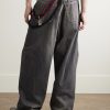 Wide-Leg Embellished Jeans - BK Wide-Leg Embellished Jeans - BK