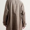 Oversized Distressed Cotton-Ripstop Car Coat - BK