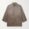 Oversized Distressed Cotton-Ripstop Car Coat