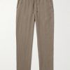 Straight-Leg Garment-Dyed Linen Drawstring Trousers Straight-Leg Garment-Dyed Linen Drawstring Trousers