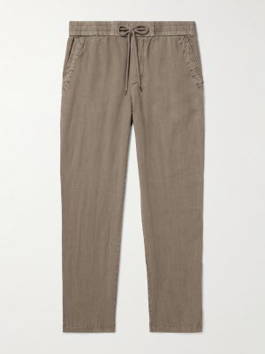 Straight-Leg Garment-Dyed Linen Drawstring Trousers Straight-Leg Garment-Dyed Linen Drawstring Trousers