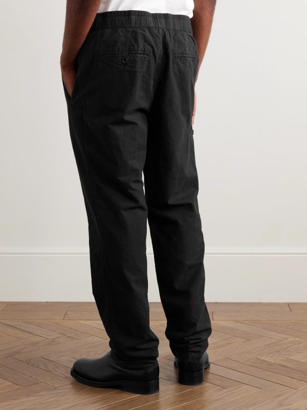 Tapered Garment-Dyed Cotton and Hemp-Blend Trousers - BK