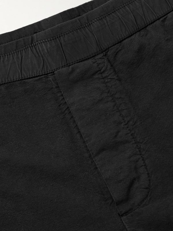 Tapered Garment-Dyed Cotton and Hemp-Blend Trousers - E1
