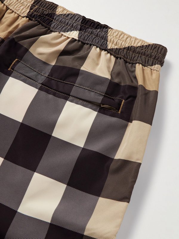 Straight-Leg Long-Length Checked Swim Shorts - CU Straight-Leg Long-Length Checked Swim Shorts - CU