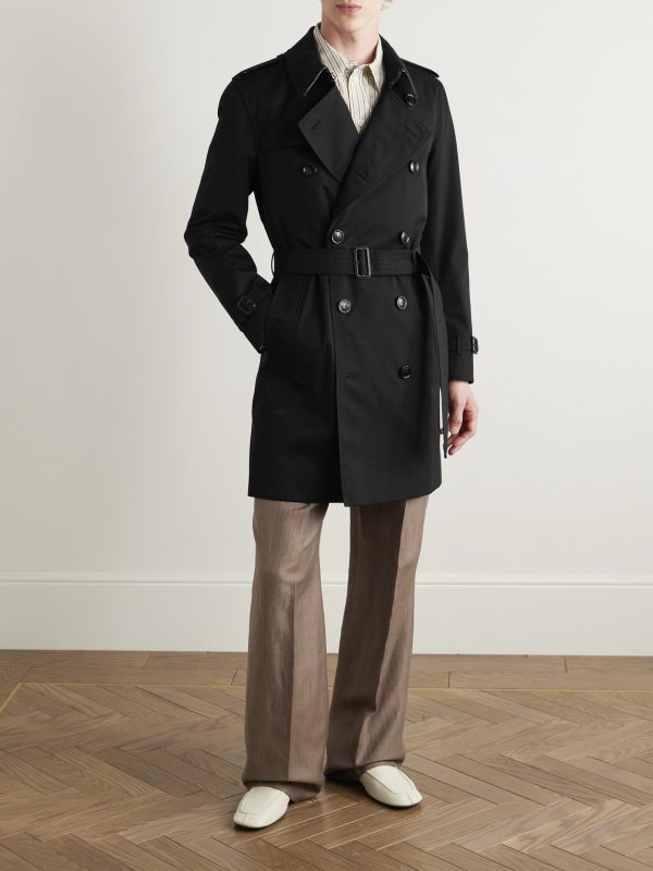 Kensington Double-Breasted Belted Cotton-Gabardine Trench Coat - OU Kensington Double-Breasted Belted Cotton-Gabardine Trench Coat - OU