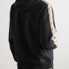 Checked Logo-Embroidered Cotton-Jersey Hoodie - BK Checked Logo-Embroidered Cotton-Jersey Hoodie - BK