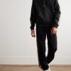 Checked Logo-Embroidered Cotton-Jersey Hoodie - OU Checked Logo-Embroidered Cotton-Jersey Hoodie - OU