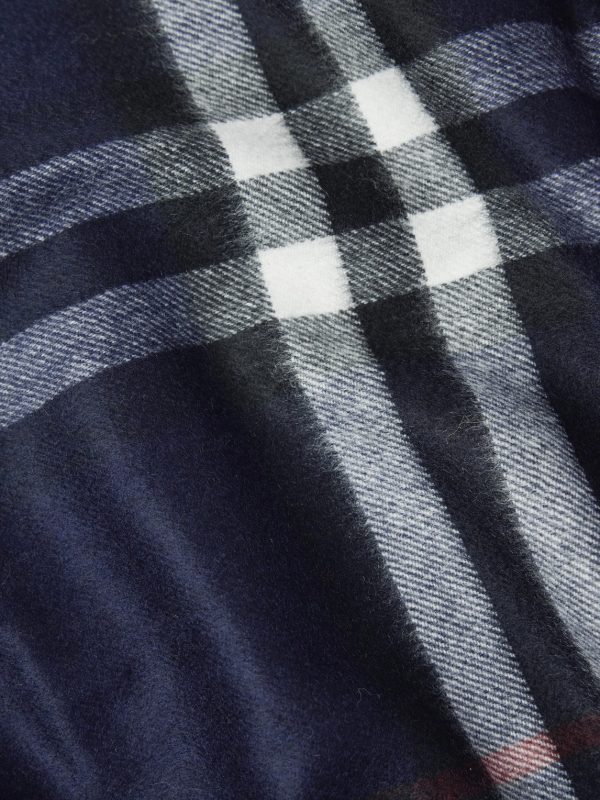 Fringed Checked Cashmere Scarf - CU Fringed Checked Cashmere Scarf - CU