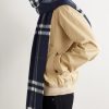 Fringed Checked Cashmere Scarf - OU Fringed Checked Cashmere Scarf - OU
