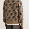Checked Jacquard-Knit Wool-Blend Cardigan - BK Checked Jacquard-Knit Wool-Blend Cardigan - BK