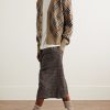 Checked Jacquard-Knit Wool-Blend Cardigan - OU Checked Jacquard-Knit Wool-Blend Cardigan - OU