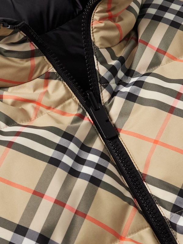 Slim-Fit Reversible Quilted Checked Down Gilet - CU Slim-Fit Reversible Quilted Checked Down Gilet - CU