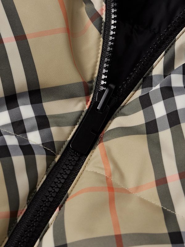 Reversible Checked Quilted Shell Hooded Down Jacket - CU Reversible Checked Quilted Shell Hooded Down Jacket - CU