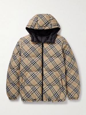 Reversible Checked Quilted Shell Hooded Down Jacket Reversible Checked Quilted Shell Hooded Down Jacket