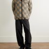 Reversible Checked Quilted Shell Hooded Down Jacket - OU Reversible Checked Quilted Shell Hooded Down Jacket - OU