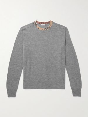 Slim-Fit Contrast-Tipped Wool Sweater Slim-Fit Contrast-Tipped Wool Sweater