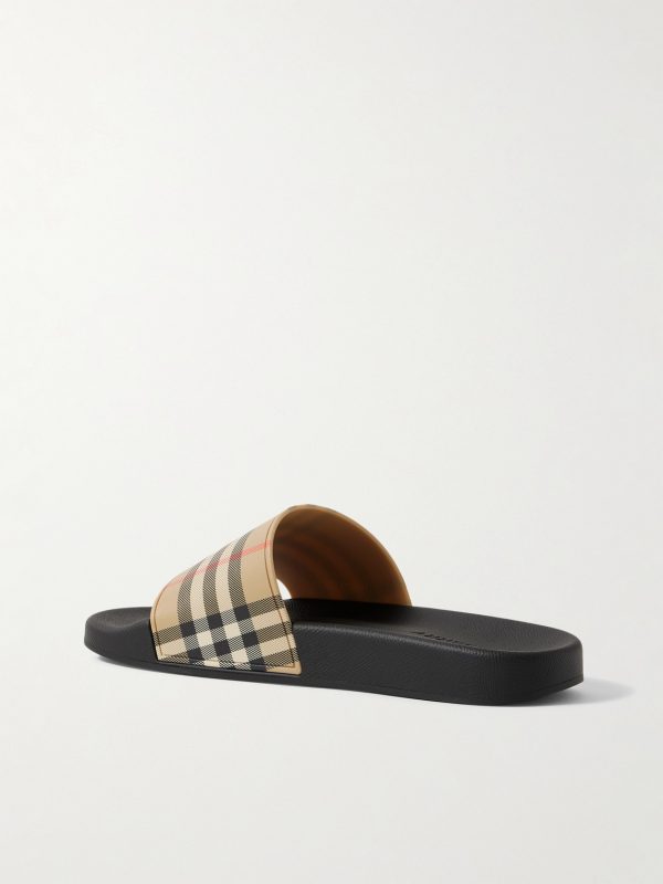 Checked Rubber Slides - BK Checked Rubber Slides - BK