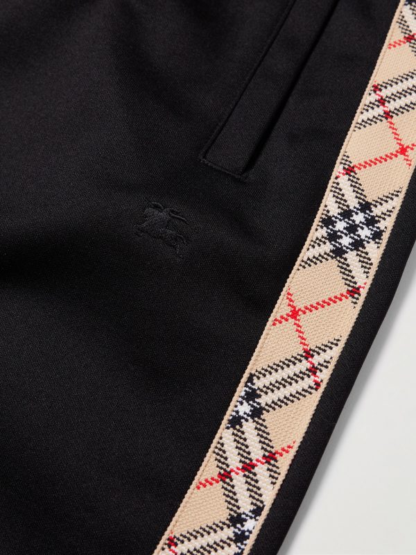 Straight-Leg Checked Jacquard-Knit Trimmed Tech-Jersey Shorts - E1 Straight-Leg Checked Jacquard-Knit Trimmed Tech-Jersey Shorts - E1
