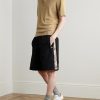Straight-Leg Checked Jacquard-Knit Trimmed Tech-Jersey Shorts - OU Straight-Leg Checked Jacquard-Knit Trimmed Tech-Jersey Shorts - OU