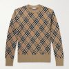 Checked Wool-Blend Jacquard Sweater Checked Wool-Blend Jacquard Sweater