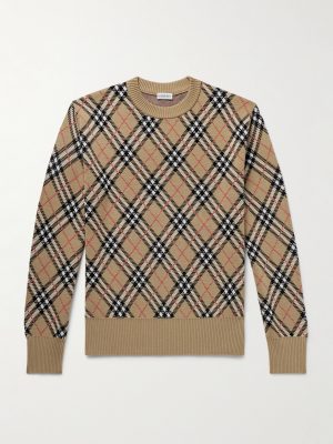 Checked Wool-Blend Jacquard Sweater