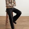 Checked Wool-Blend Jacquard Sweater - OU Checked Wool-Blend Jacquard Sweater - OU