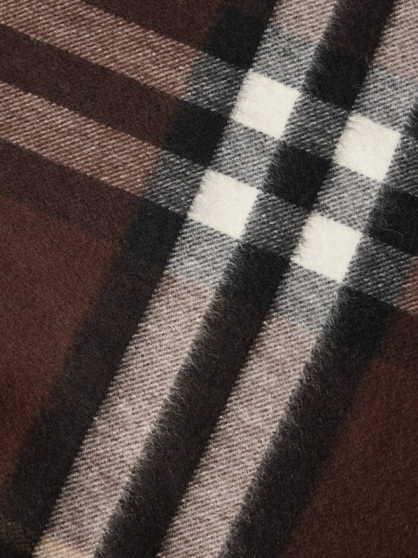 Fringed Checked Cashmere Scarf - CU Fringed Checked Cashmere Scarf - CU