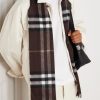 Fringed Checked Cashmere Scarf - OU Fringed Checked Cashmere Scarf - OU