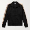Checked Jacquard-Trimmed Logo-Embroidered Tech-Jersey Track Jacket