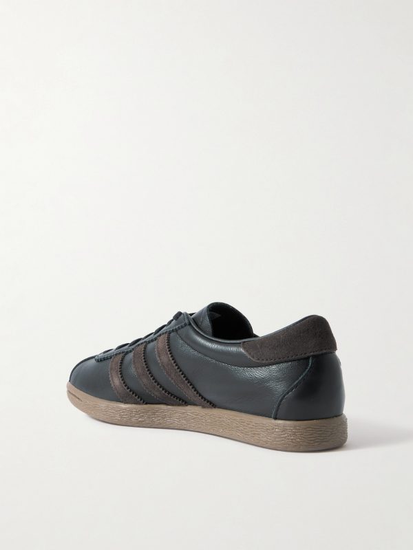 Tobacco Gruen Suede-Trimmed Leather Sneakers - BK Tobacco Gruen Suede-Trimmed Leather Sneakers - BK