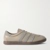Tobacco Gruen Suede-Trimmed Leather Sneakers Tobacco Gruen Suede-Trimmed Leather Sneakers