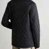 Corduroy-Trimmed Quilted Nylon Barn Jacket - BK