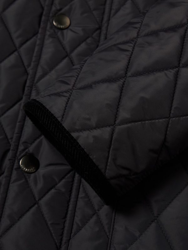 Corduroy-Trimmed Quilted Nylon Barn Jacket - E1