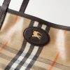 Full-Grain Leather-Trimmed Checked Coated-Canvas Tote Bag - CU Full-Grain Leather-Trimmed Checked Coated-Canvas Tote Bag - CU