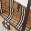 Full-Grain Leather-Trimmed Checked Coated-Canvas Tote Bag - E1 Full-Grain Leather-Trimmed Checked Coated-Canvas Tote Bag - E1