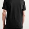 Logo-Embroidered Checked Jacquard-Trimmed Cotton-Jersey T-Shirt - BK