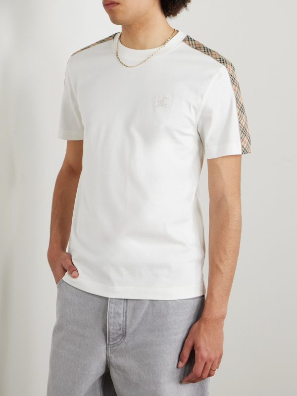 Checked Cotton-Jersey T-Shirt - FR Checked Cotton-Jersey T-Shirt - FR