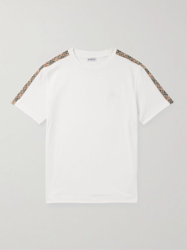 Checked Cotton-Jersey T-Shirt Checked Cotton-Jersey T-Shirt