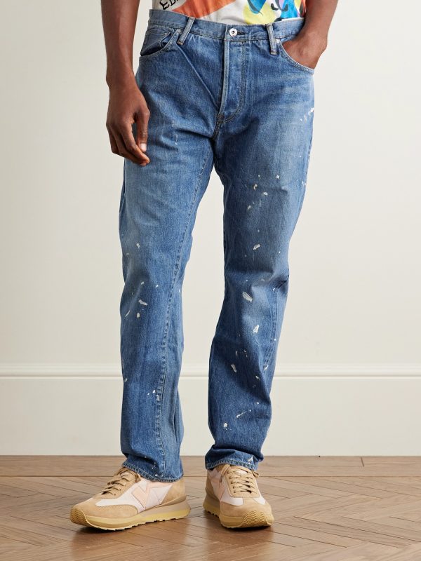 Social Sculpture 11 Slim-Fit Straight-Leg Paint-Splattered Jeans - FR Social Sculpture 11 Slim-Fit Straight-Leg Paint-Splattered Jeans - FR