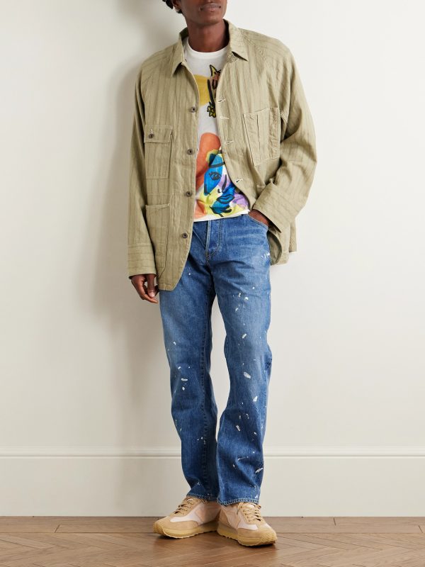 Social Sculpture 11 Slim-Fit Straight-Leg Paint-Splattered Jeans - OU Social Sculpture 11 Slim-Fit Straight-Leg Paint-Splattered Jeans - OU