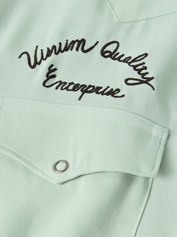 Four Corners Logo-Embroidered Canvas Western Shirt - CU Four Corners Logo-Embroidered Canvas Western Shirt - CU
