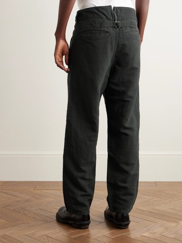 Pastoral Straight-Leg Wool, Linen and Cotton-Blend Moleskin Trousers - BK