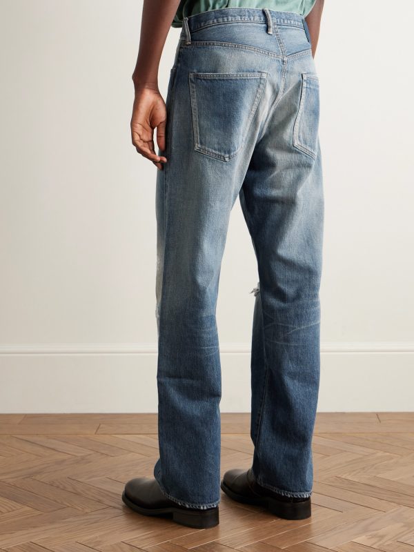 Social Sculpture 01 Wide-Leg Distressed Selvedge Jeans - BK Social Sculpture 01 Wide-Leg Distressed Selvedge Jeans - BK