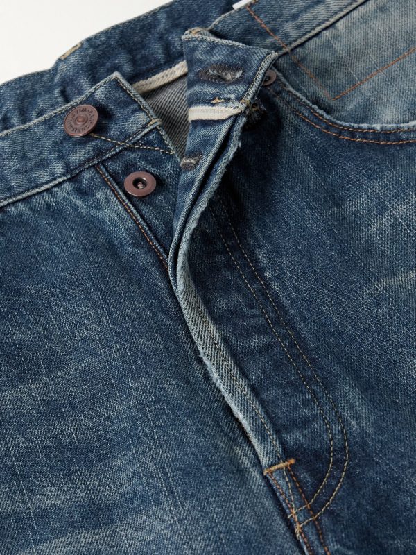 Social Sculpture 01 Wide-Leg Distressed Selvedge Jeans - E1 Social Sculpture 01 Wide-Leg Distressed Selvedge Jeans - E1