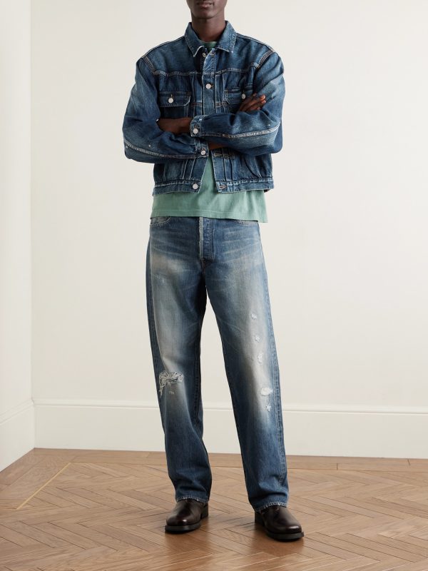 Social Sculpture 01 Wide-Leg Distressed Selvedge Jeans - OU Social Sculpture 01 Wide-Leg Distressed Selvedge Jeans - OU