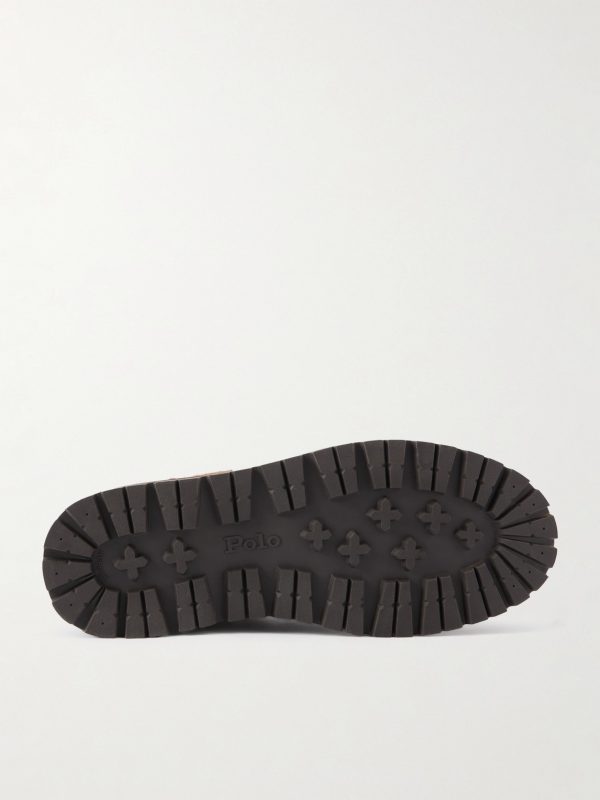 Alpine Leather-Trimmed Tumbled-Suede Lace-Up Boots - E1 Alpine Leather-Trimmed Tumbled-Suede Lace-Up Boots - E1
